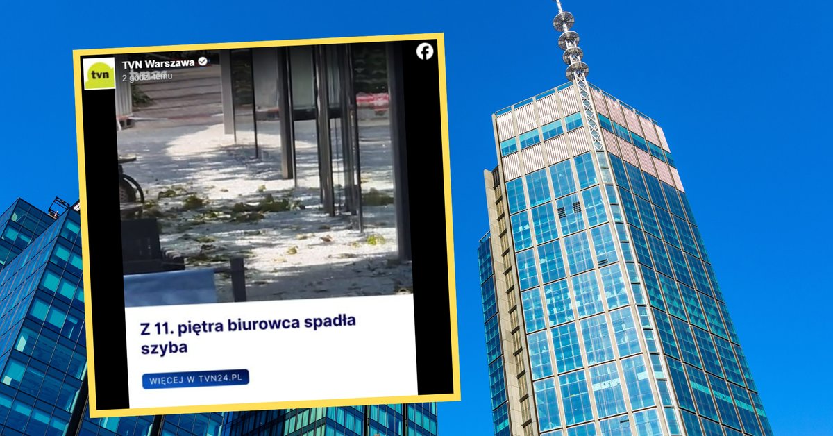 Niebezpieczna sytuacja w Warszawie. Szyba runęła z 11. piętra luksusowego wieżowca