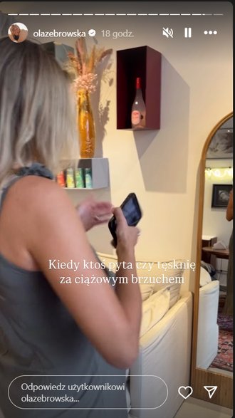 InstaStory z profilu Aleksandry Żebrowskiej