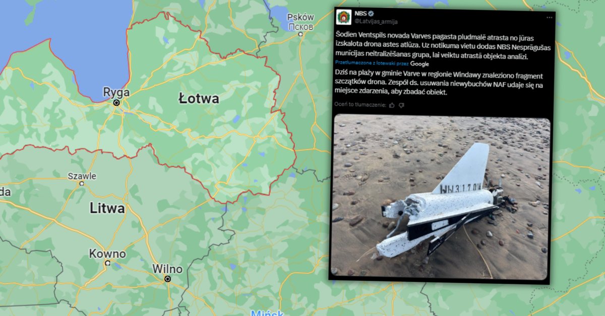 Na Łotwie odnaleziono fragment drona - Onet