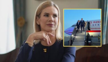 Marta Nawrocka postawiła na klasykę. Tak wyszła z samolotu