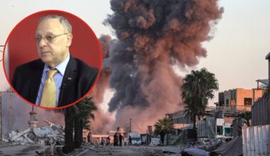 Na głównym zdjęciu słup dymu widoczny po izraelskim ataku w mieście Gaza, Strefa Gazy, 7 października 2025 r. Z lewej Bishara Bahbah w styczniu 2024 r.