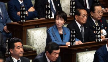 Sanae Takaichi uczestniczy w sesji plenarnej w niższej izbie parlamentu, 21 października 2025 r