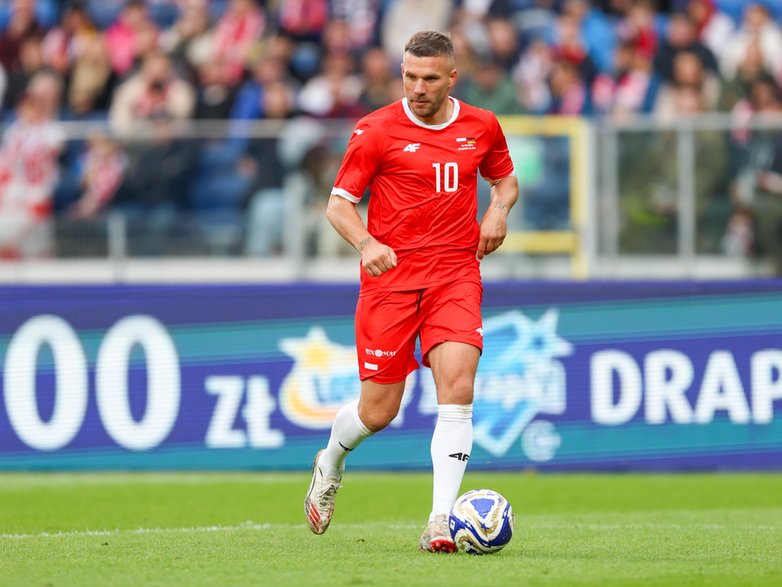 Lukas Podolski drugą połowę rozegrał w barwach reprezentacji Polski
