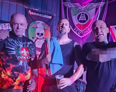 Neonazistowski zespół Obłęd z Wrocławia na koncercie we włoskiej Weronie we wrześniu br.