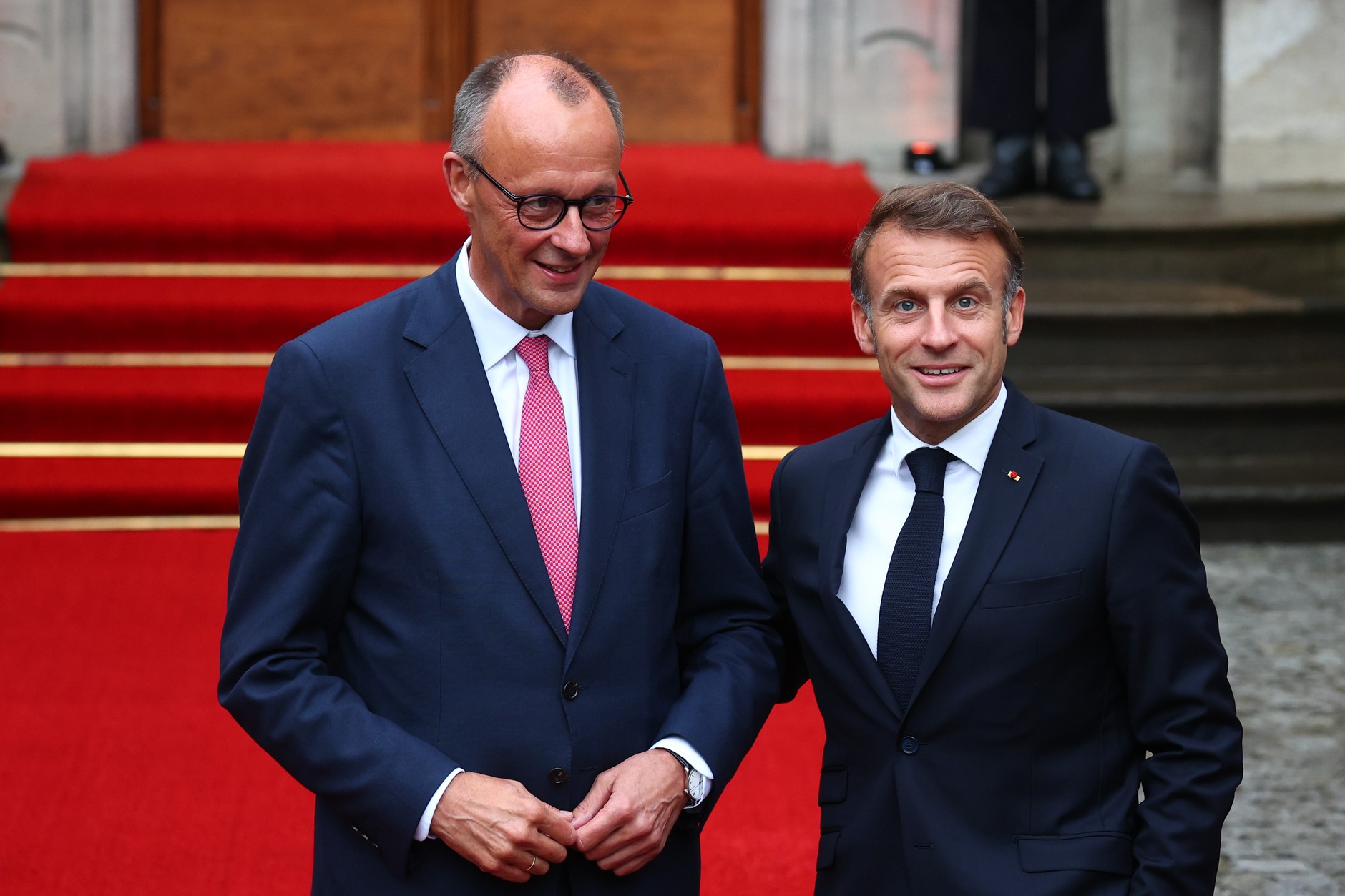 Kanclerz Niemiec Friedrich Merz i prezydent Francji Emmanuel Macron