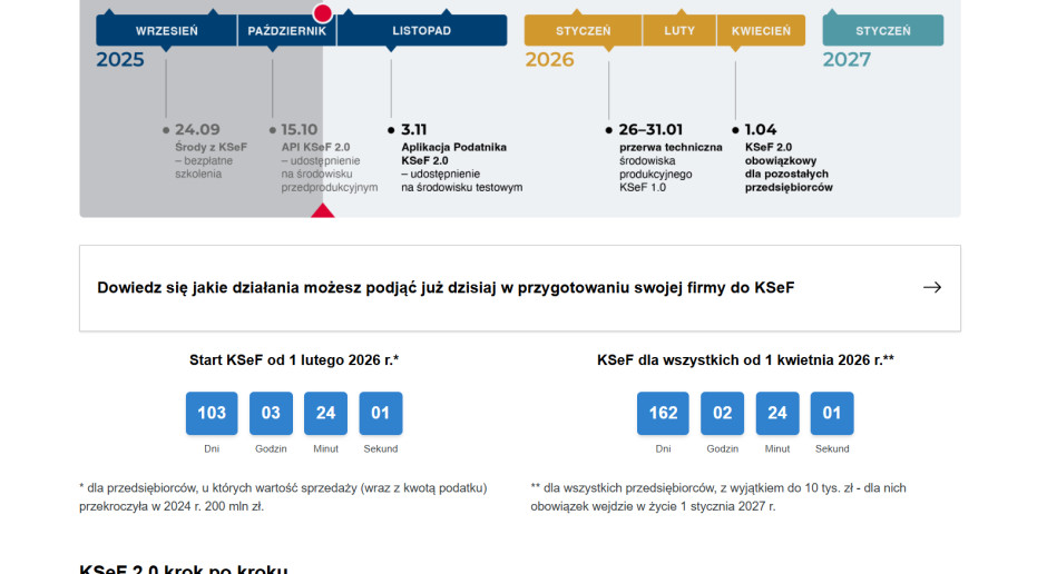 Na stronie MF https://ksef.podatki.gov.pl/ na dzień 20 października 2025 r. nadal jest zamieszczona nieprecyzyjna informacja, iż KSeF dotyczy tylko „przedsiębiorców” - wskazuje ekspert księgowy.  Fot. Katarzyna Bartman / PTWP