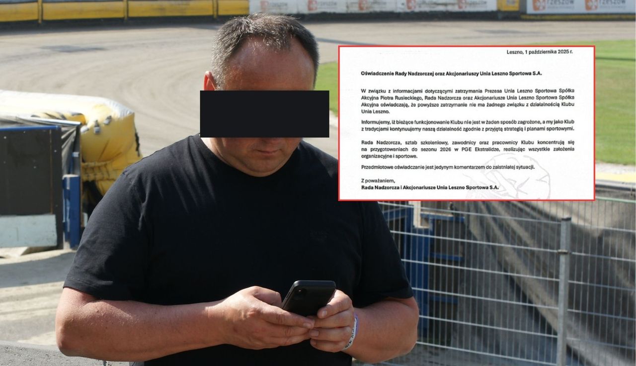 Żużel. Unia Leszno wydała oświadczenie. Chodzi o zatrzymanie prezesa klubu