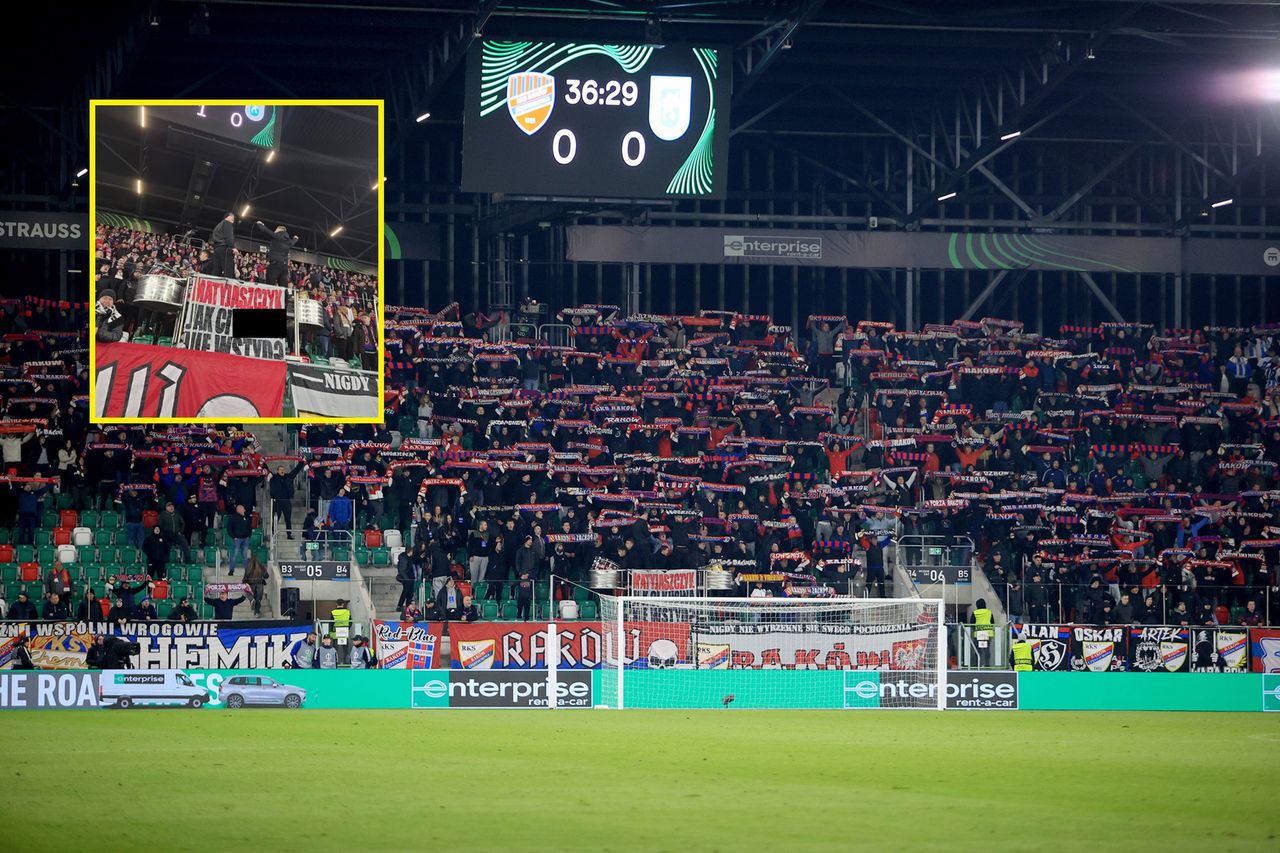 "Jak Ci nie wstyd". Kibice Rakowa wywiesili transparent