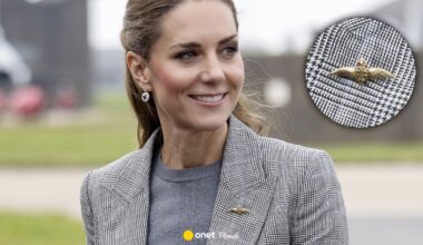 Księżna Kate zachwyciła w drogiej stylizacji. Jednak wszyscy patrzą na jej broszkę