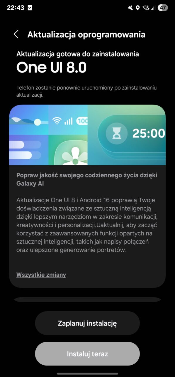Aktualizacja One UI 8
