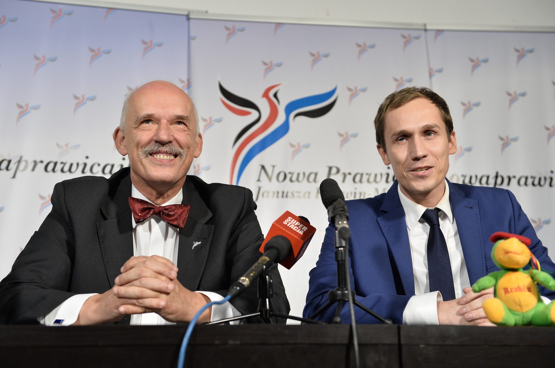 Janusz Korwin-Mikke i Konrad Berkowicz, 2014 r.