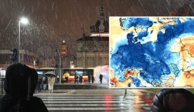 Pod koniec tygodnia miejscami zacznie padać mocniej i niewykluczone, że pojawi się nawet deszcz ze śniegiem