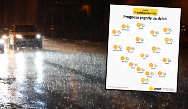 W nocy opady nie ustąpią, a na północy punktowo niewykluczone są nawet pojedyncze burze