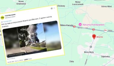Pożar hali pod Warszawą. Strażacy walczą z ogniem - Onet