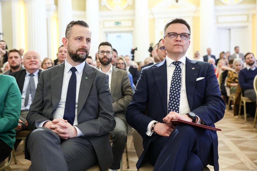 Władysław Kosiniak-Kamysz i Szymon Hołownia, 23 kwietnia 2025 r.