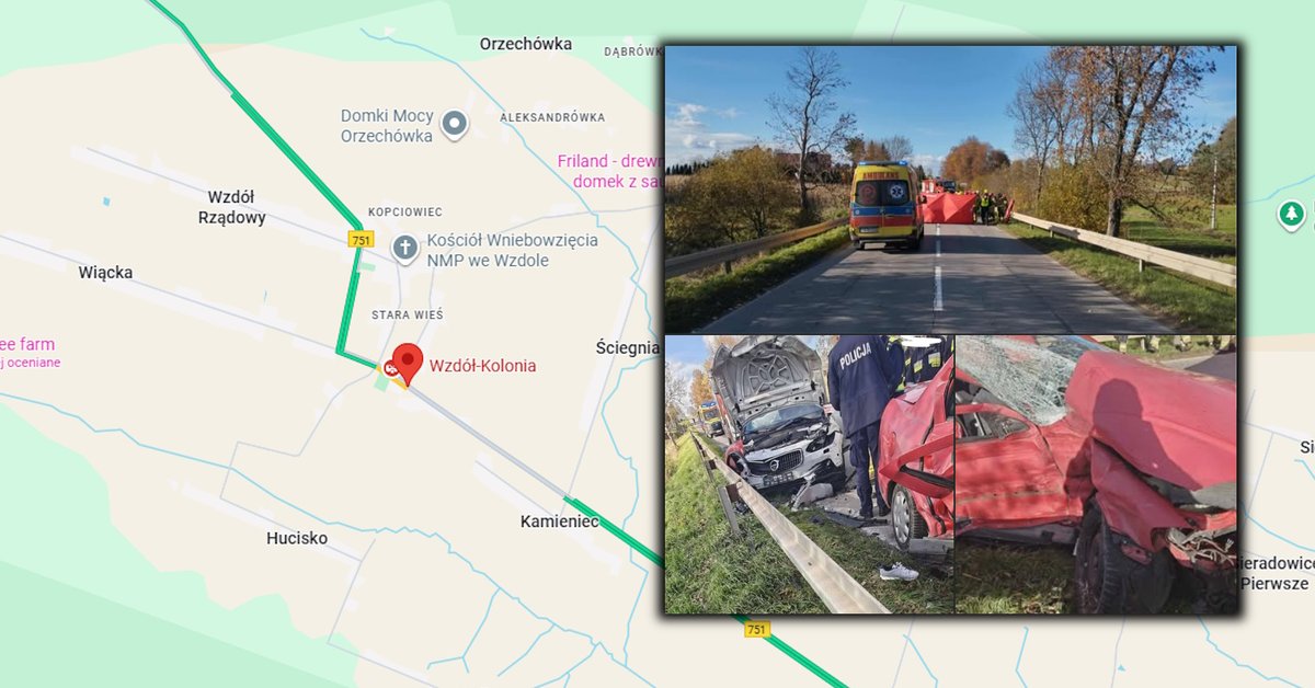Tragiczny wypadek w Świętokrzyskiem. Dwie osoby nie żyją - Onet