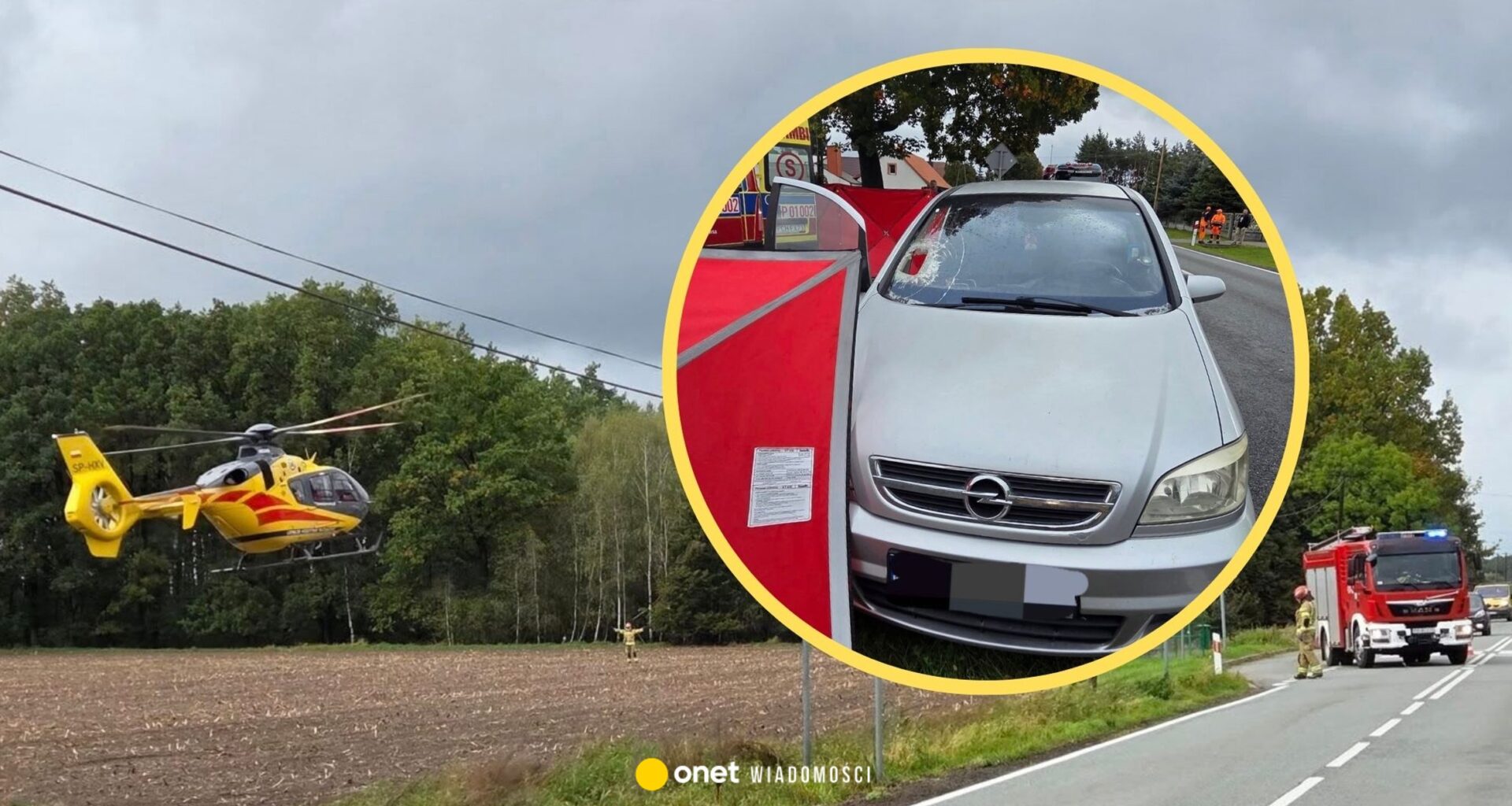 Kamień przebił szybę auta i trafił w pasażera. Reanimowały go służby