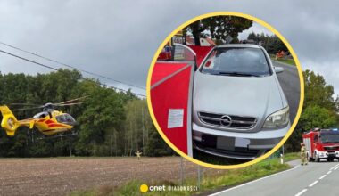 Kamień przebił szybę auta i trafił w pasażera. Reanimowały go służby