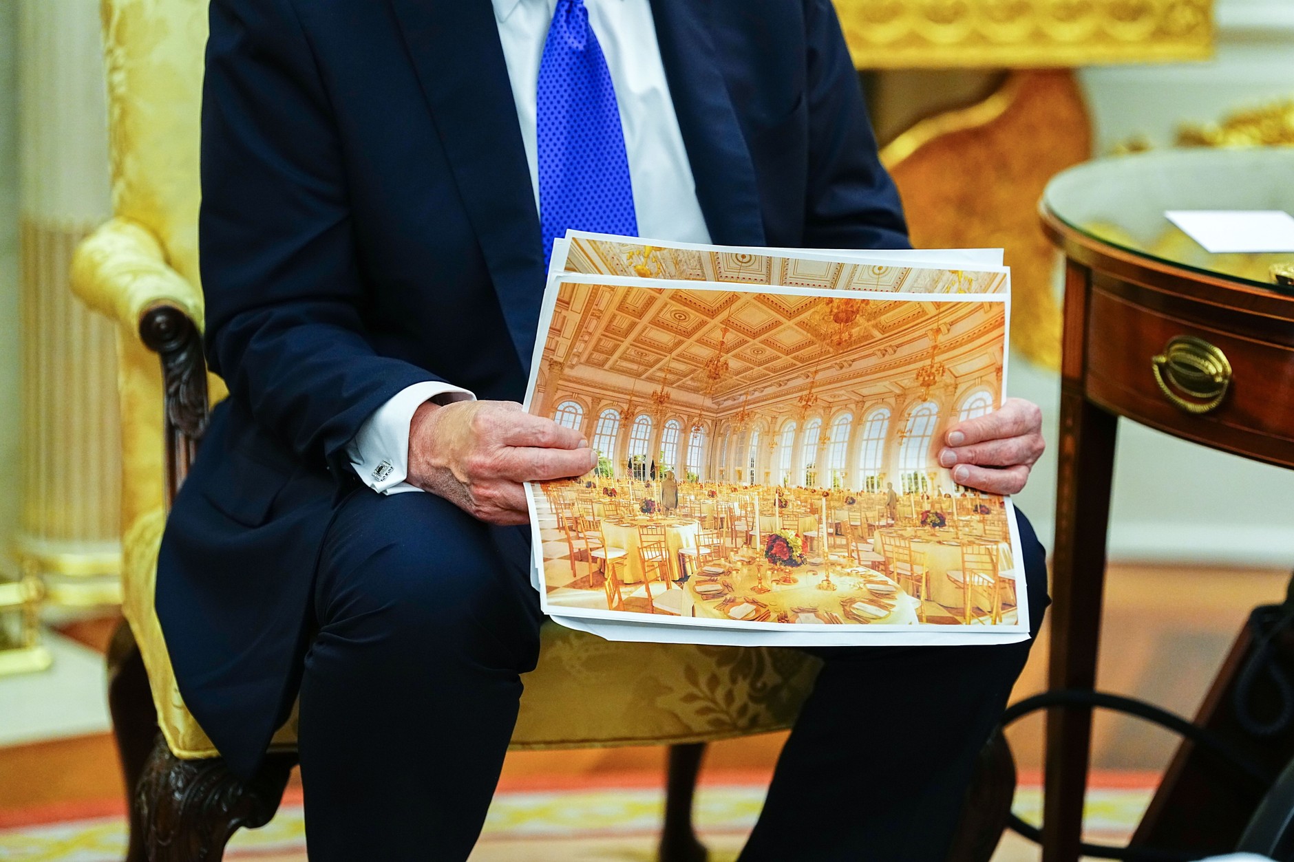 Wizualizacja wnętrza nowej sali balowej Białego Domu
