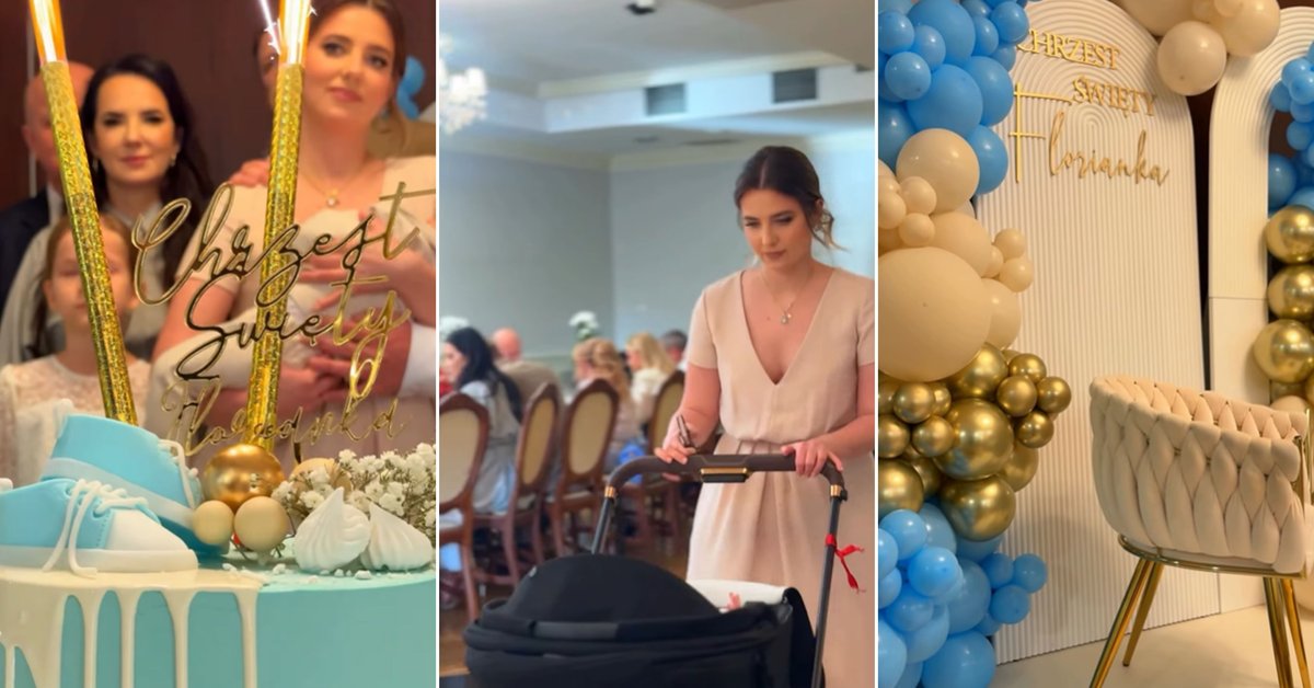 Ścianka, złote dekoracje i robiący wrażenie tort. Tak wyglądały chrzciny syna Daniela Martyniuka