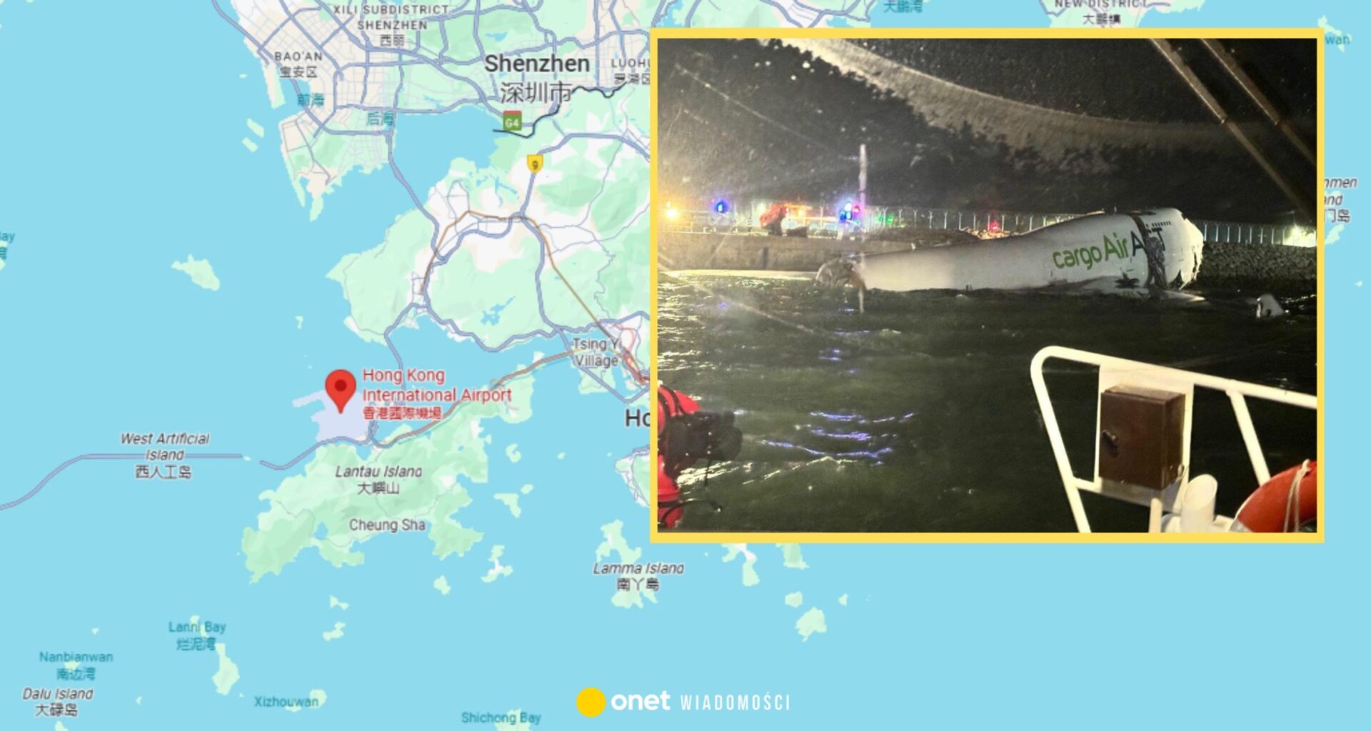 Wypadek na lotnisku w Hongkongu. Samolot wypadł z pasa i wpadł do wody