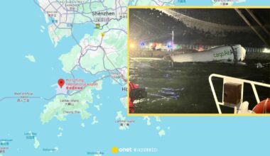 Wypadek na lotnisku w Hongkongu. Samolot wypadł z pasa i wpadł do wody