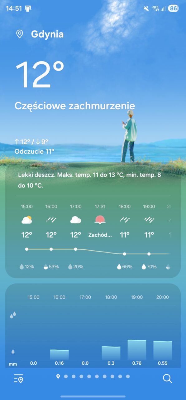 Aplikacja pogody w One UI 8