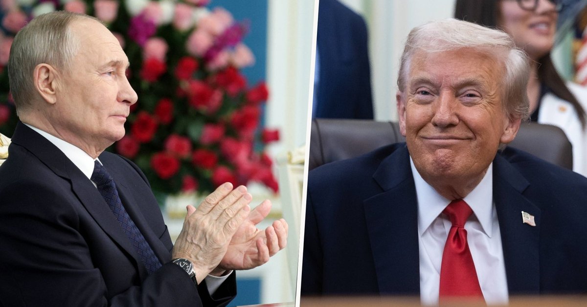 Z lewej prezydent Rosji Władimir Putin podczas wizyty w Kazachstanie, 27 listopada 2024 r. Z prawej prezydent USA Donald Trump w Gabinecie Owalnym w Białym Domu, Waszyngton, USA, 16 października 2025 r.