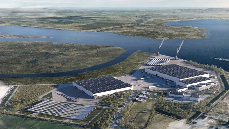Wizualizacja fabryki Vestas w Szczecinie. Zakład będzie produkować łopaty turbin wiatrowych