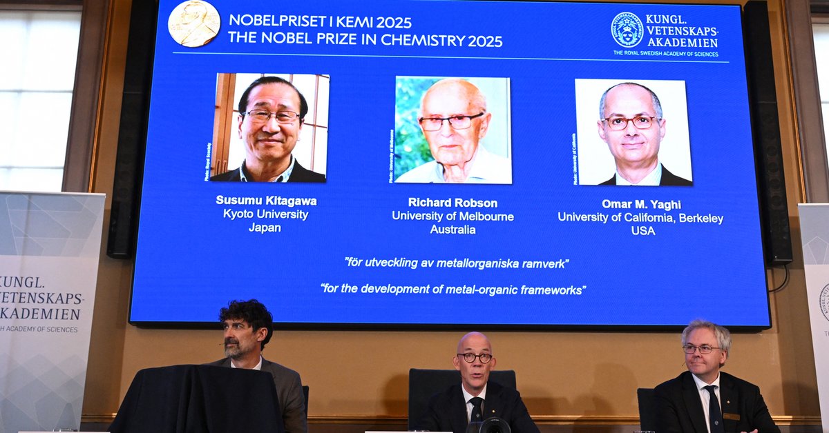 Susumu Kitagawa, Richard Robson i Omar M. Yaghi laureatami Nagrody Nobla z chemii