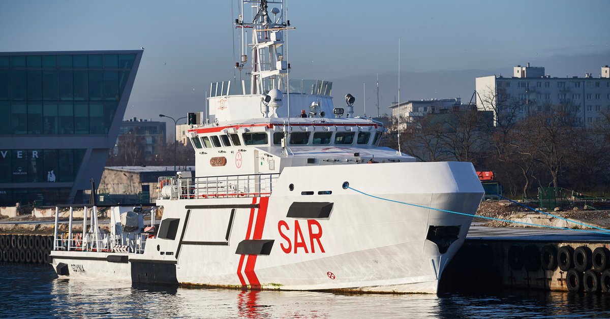 Statek ratowniczy "Sztorm" Morskiej Służby Poszukiwania i Ratownictwa SAR w Gdyni