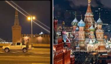 Atak dronów na Moskwę. Karabiny maszynowe przy murach Kremla