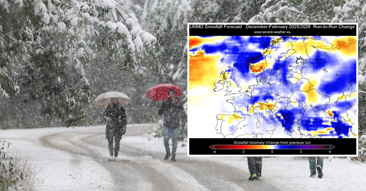 Prognozy zwiększyły ilość śniegu względem poprzednich aktualizacji