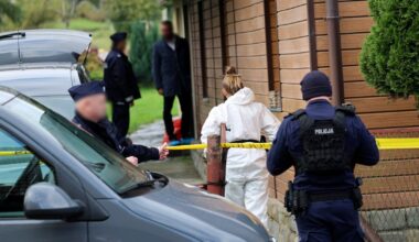 Policja na miejscu zbrodni w Barcicach