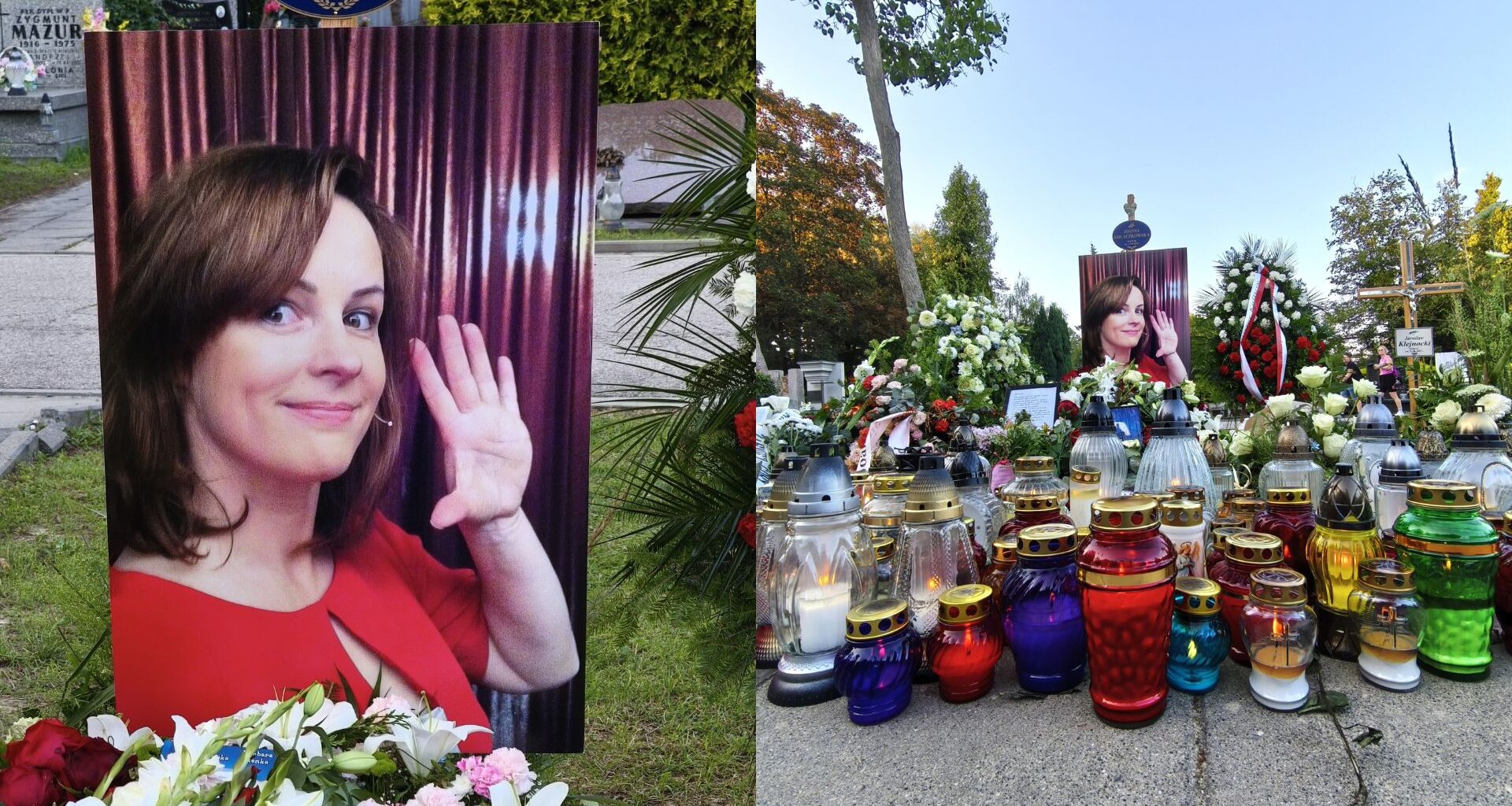 Detal na grobie Joanny Kołaczkowskiej przyciąga uwagę. Ktoś ją tak uhonorował