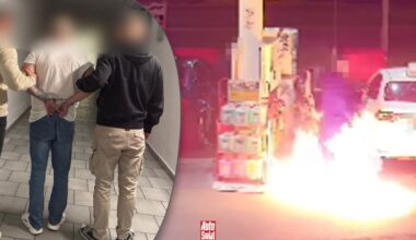 wysiadł z Bolta i podpalił stację paliw. Policja zatrzymała kierowcę [FILM]