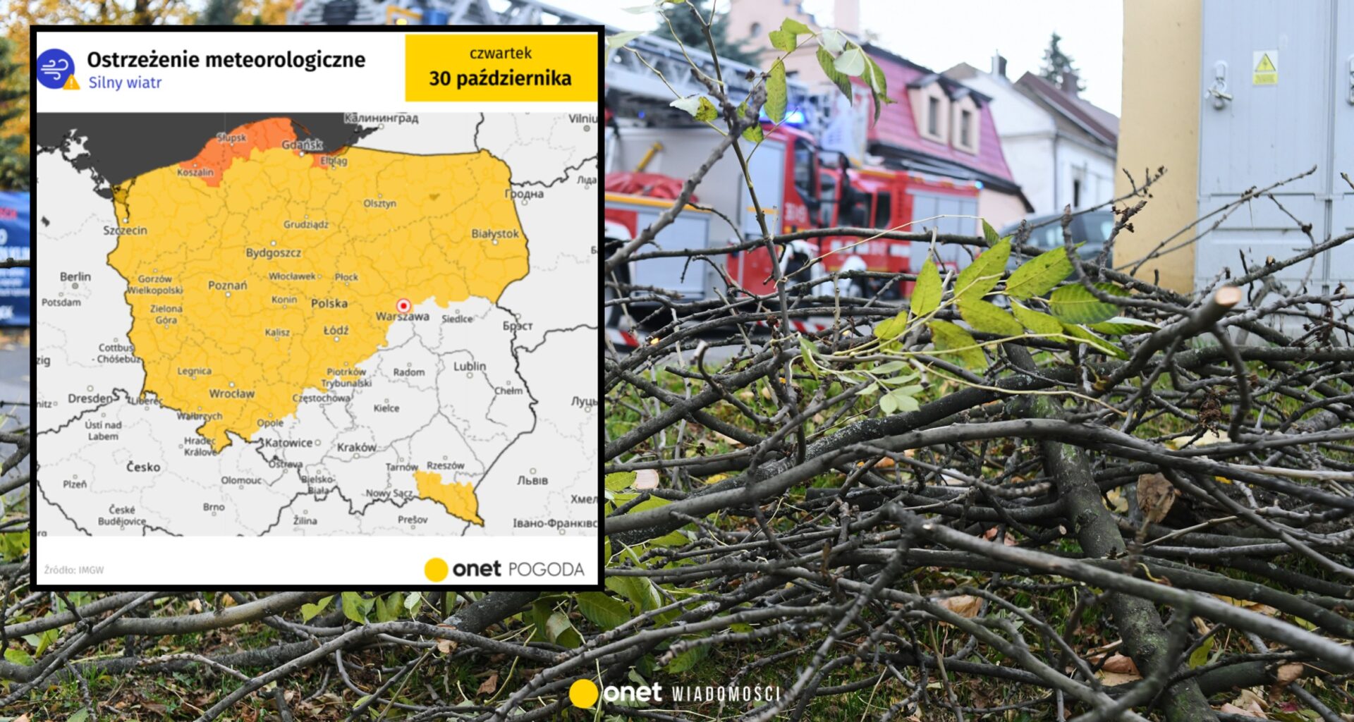 Żółty i pomarańczowy alert IMGW w 12 województwach. Powieje aż 110 km na godz.