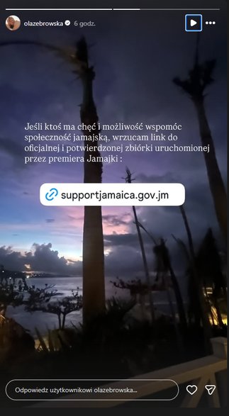 Relacja na Instagramie Aleksandry Żebrowskiej
