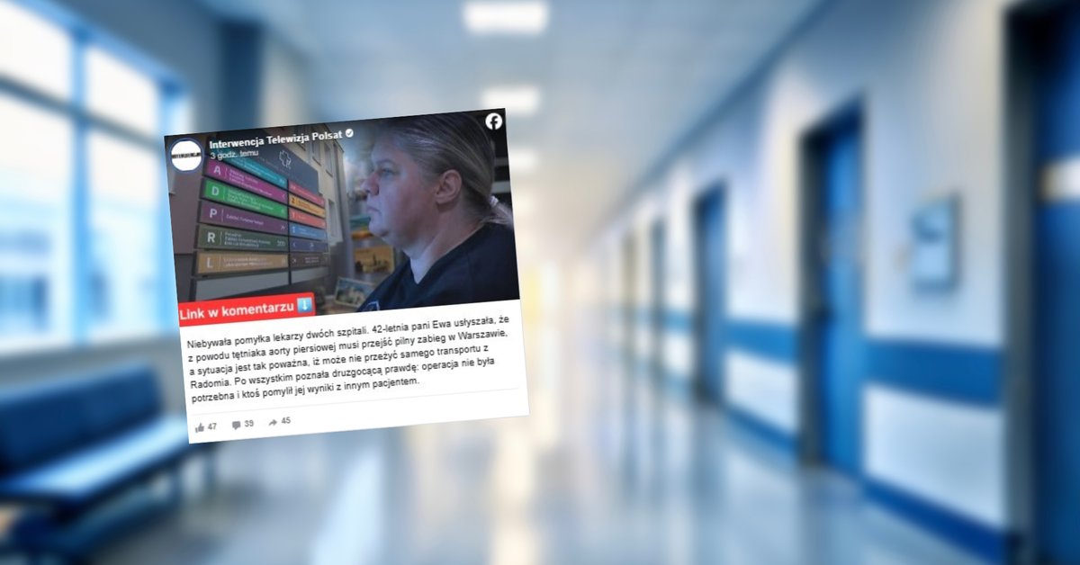 Lekarze spojrzeli na wyniki badań kogoś innego. Pani Ewa przeszła niepotrzebną operację