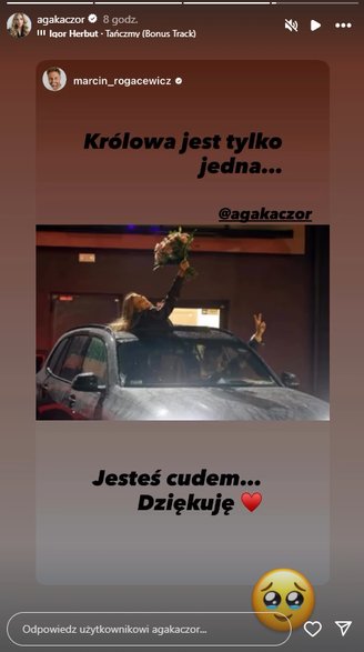 Agnieszka Kaczorowska, Marcin Rogacewicz na Instagramie