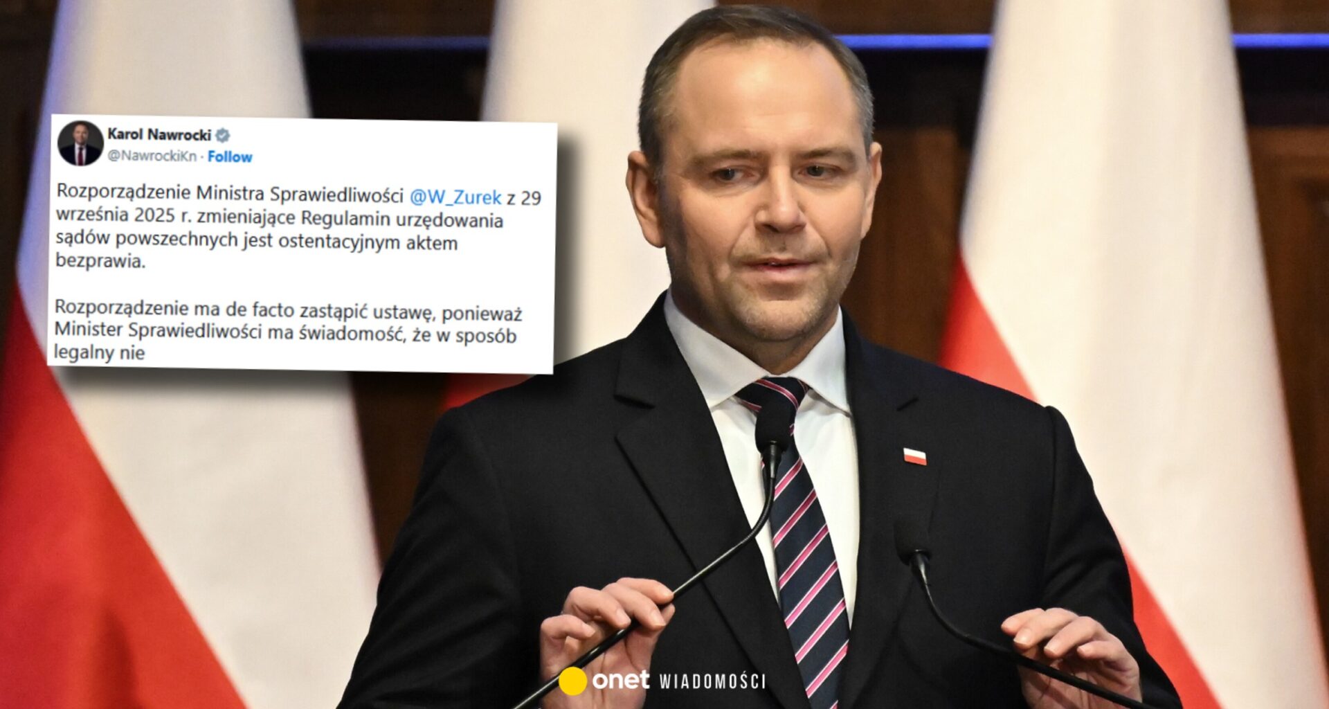 Prezydent reaguje na decyzję Waldemara Żurka. "Ostentacyjny akt bezprawia"
