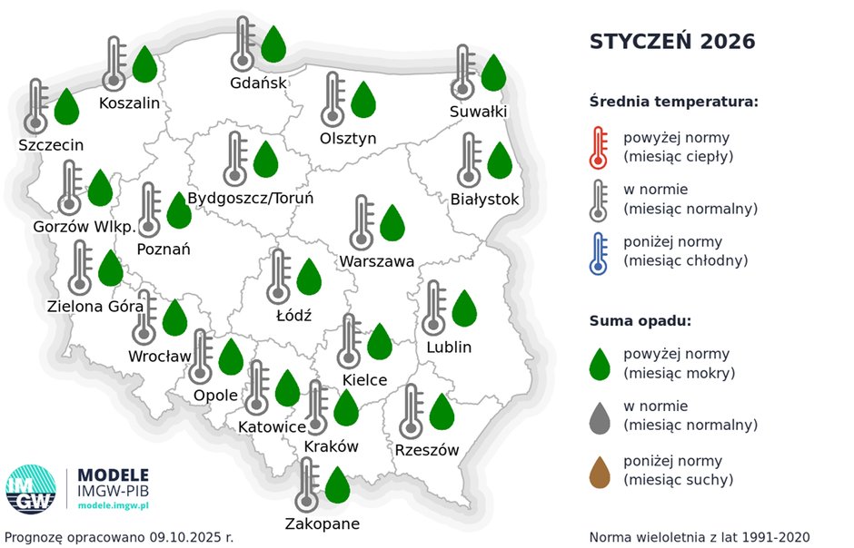 Styczeń zapowiada się wilgotno