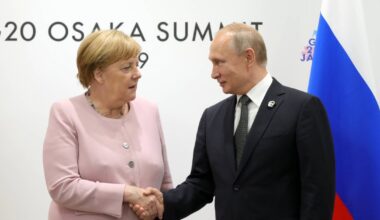 Angela Merkel i Władimir Putin w 2019 r.