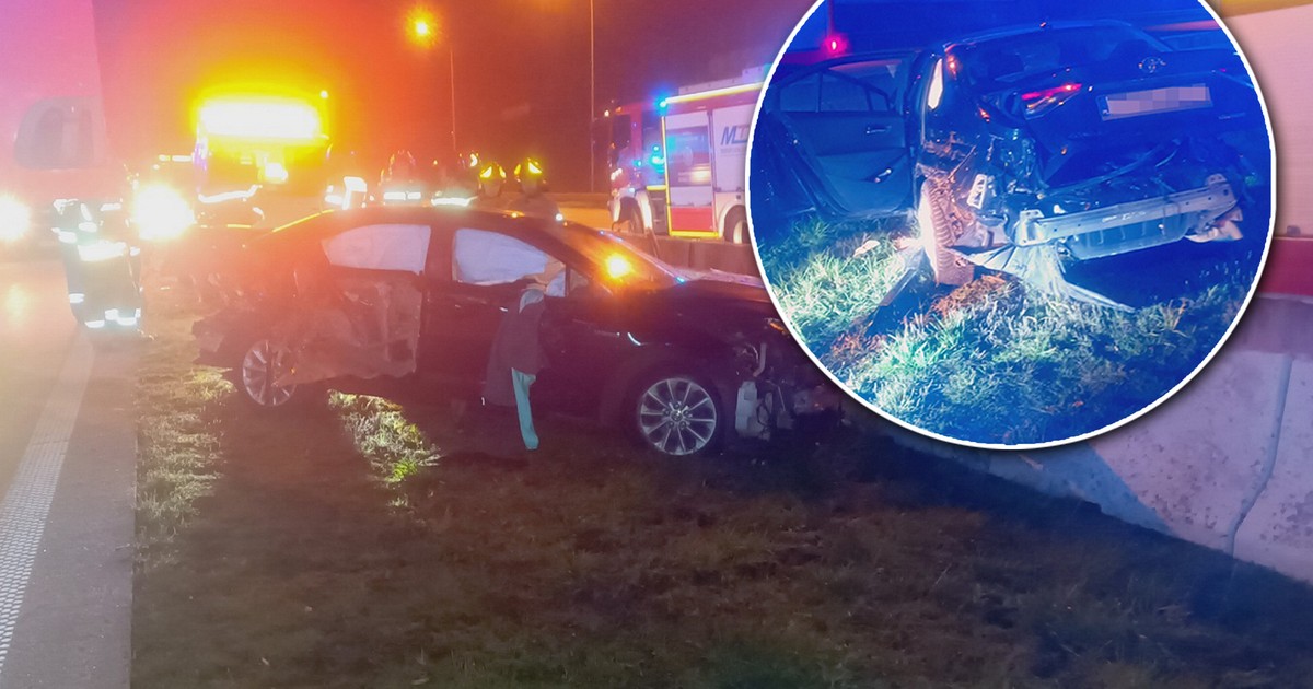 tajemniczy wypadek na autostradzie A1 w nocy