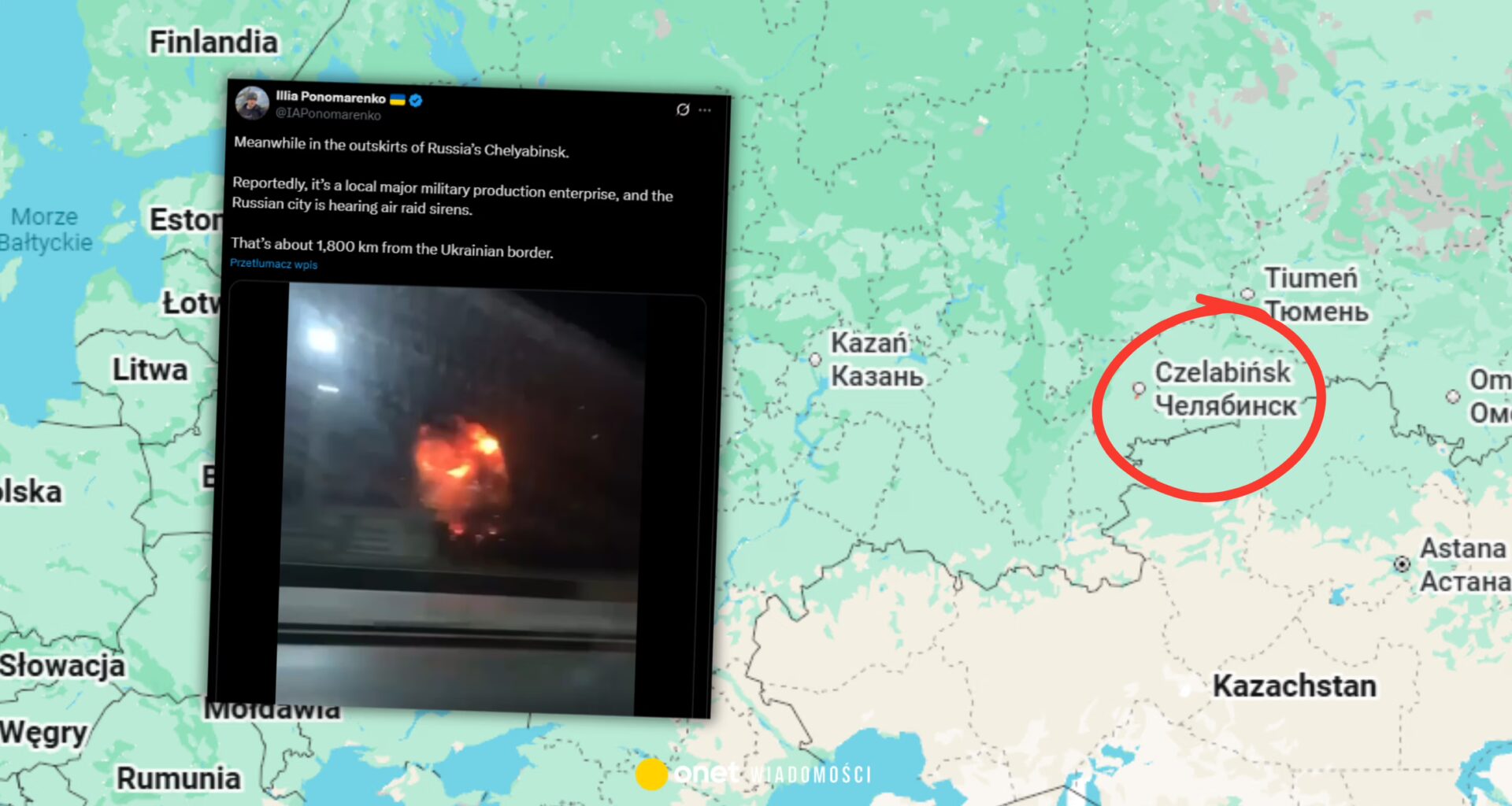 Ukraina zaatakowała daleko za linią frontu? Trzy eksplozje pod Czelabińskiem - Onet Wiadomości