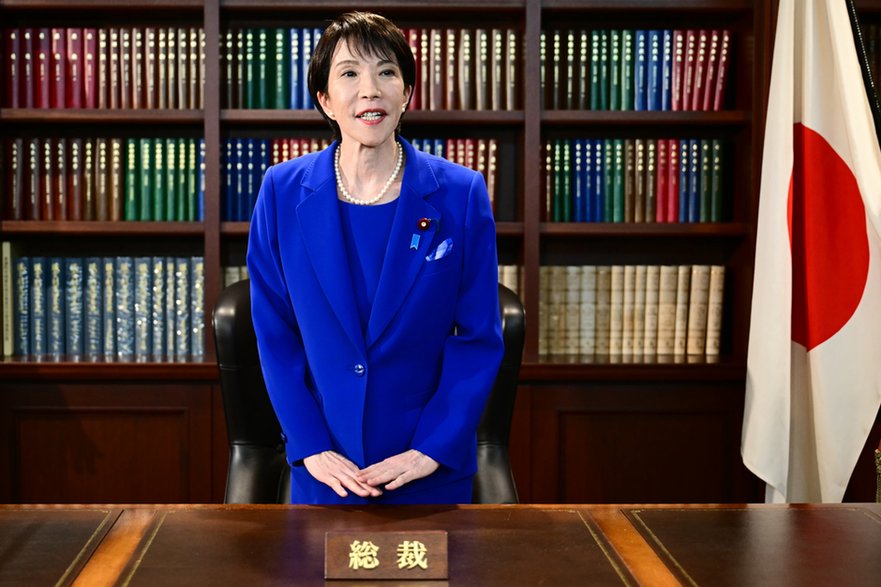 Sanae Takaichi opuszcza biuro lidera partii po wyborze na przywódczynię LDP, 4 października 2025 r.
