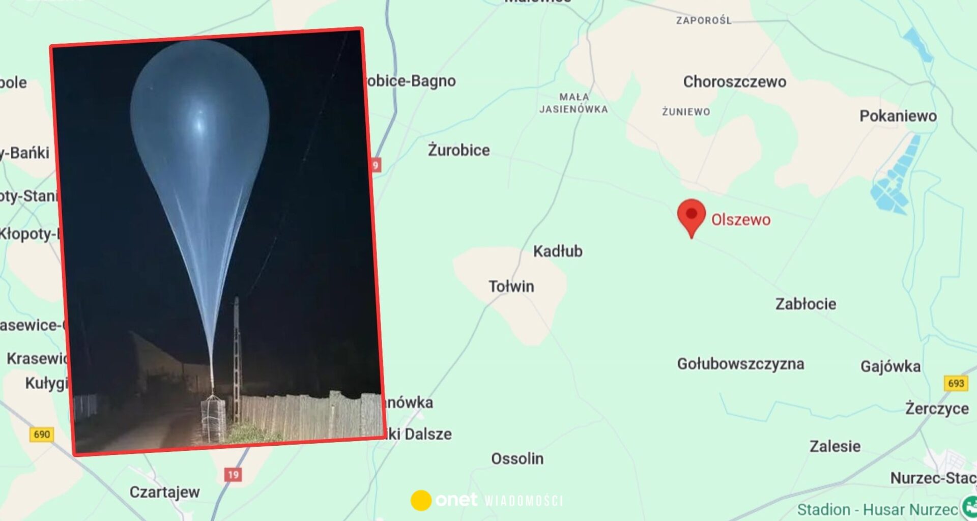 Kolejne balony wylądowały na Podlasiu. Miały podczepione paczki - Onet