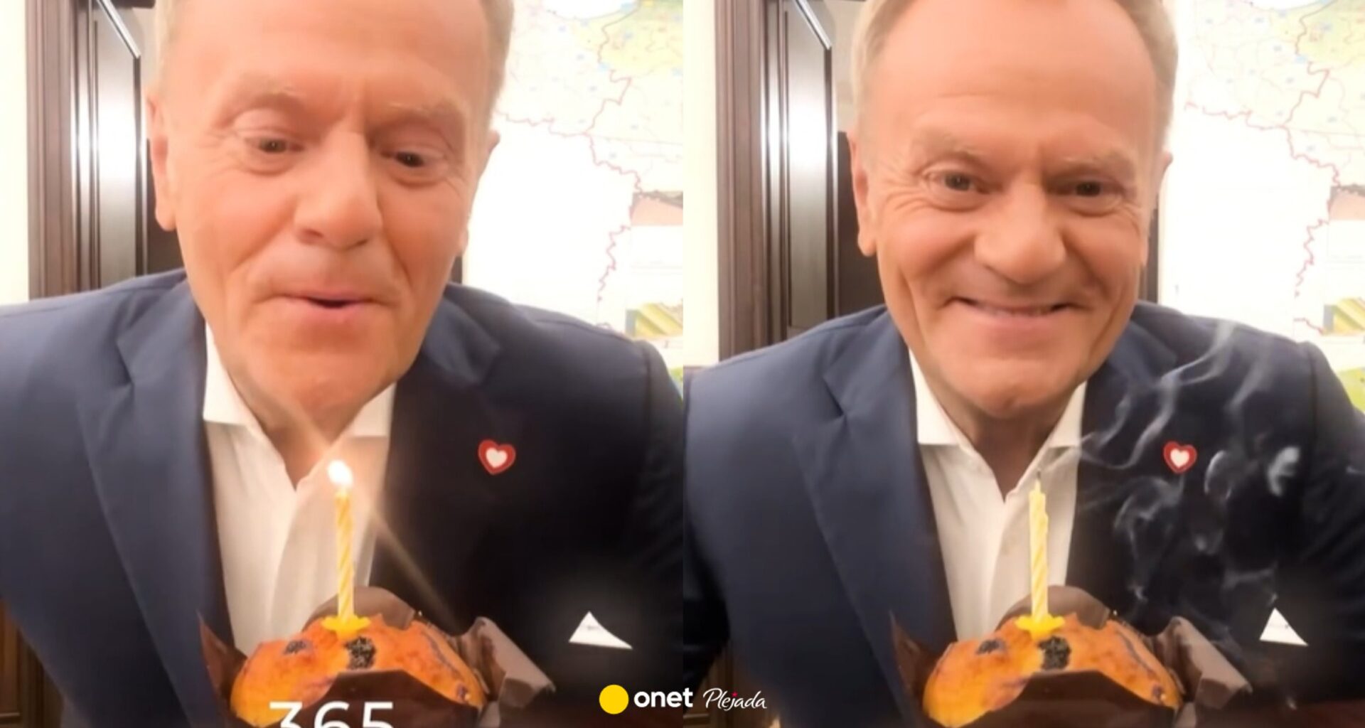 Donald Tusk zaskoczył nagraniem. Zdmuchnął świeczkę i ogłosił: to już roczek!