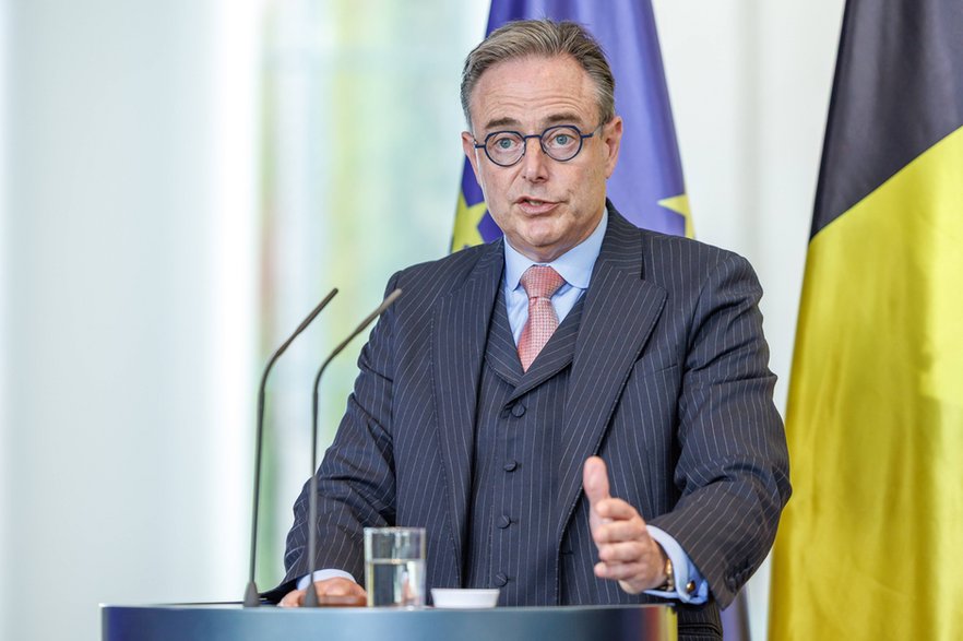 Konferencja prasowa Barta De Wevera, premiera Belgii, w trakcie wizyty w Berlinie, 26 sierpnia 2025 r.