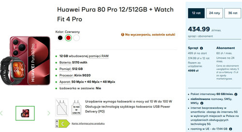 Huawei Pura 80 Pro i Huawei Watch Fit 4 Pro
